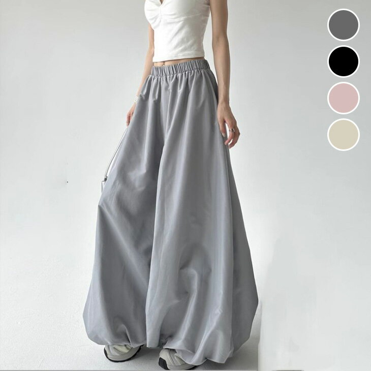 樂天商城 - 【半額クーポン対象】ボトムス バルーンパンツ ワイド ロング カジュアル かわいい ガーリー 体型カバー デート 旅行 おすすめ おしゃれ レディース トレンド 人気 プチプラ 韓国ファッション 2026春夏新作【wp-tp0489】【予約販売：15-20日】【送料無料】メ込2