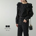 【60%OFFクーポン対象】フロッキードットセットアップ セットアイテム ドット柄 長袖 ボリュームフリル 異素材 美脚効果 レディース 女性らしい 大人可愛い 2025秋冬【lsse301-786】【即納:1-5営業日】【送料無料】メ込2