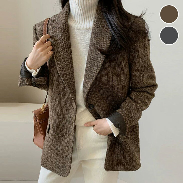 【半額クーポン対象】テーラードジャケット 上品 マニッシュ ブレザー キレイめ 大人カジュアル ポケット付き シンプル アウター おすすめ おしゃれ レディース トレンド 人気 プチプラ 韓国ファッション 2025新作 【9666-xjm】【予約販売：15-20日】【送料無料】メ込2のサムネイル