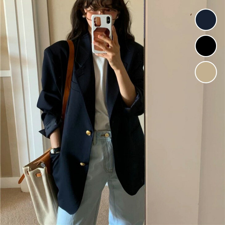 【半額クーポン対象】大人カジュアル キレイめ テーラード ジャケット 上着 通勤 スーツ 無地 長袖 秋冬 オフィス 羽織り おすすめ レディース オシャレ トレンド 人気 プチプラ 韓国ファッション【aotaw25-dk04】【予約販売：15-20日】【送料無料】宅込のサムネイル