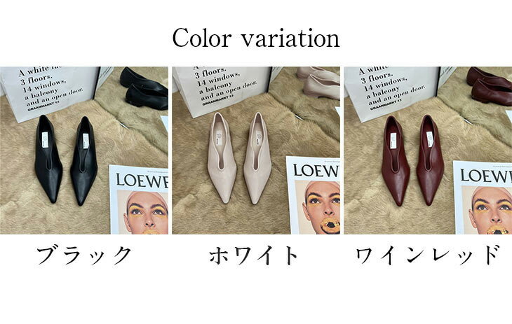 【半額クーポン対象】パンプス ポインテッドトゥ Vカット ローヒール 痛くない 通勤 靴 シューズ 可愛い きれいめ カジュアル ガーリー 女子会 シンプル お洒落 レディース 大人 韓国ファッション【ash501-005】【予約販売：15-20日】【送料無料】宅込 2