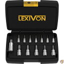 LEXIVON トルクレンチ、インパクトレンチ、ドリル用の六角ビットソケットセット プレミアムS2合金鋼|メトリック2mm〜14mm 13点セット|強化収納ケー...