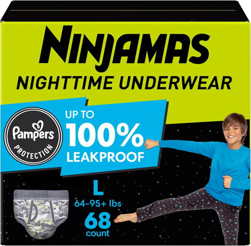 【全品1000円割引★オープン記念】パンパース ニンジャマ 夜用 おねしょ対策下着 男の子 Lサイズ (29-56kg) 68枚入り Pampers Ninjamas 大きい まとめ買い 送料無料 【全品1000円割引★オープン記念】パンパース ニンジャマ 夜用 おねしょ対策下着 男の子 Lサイズ (29-56kg) 68枚入り Pampers Ninjamas 大きい まとめ買い 送料無料