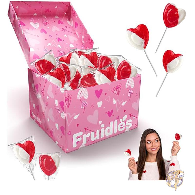 【ポイント3倍20時28時間】ハート型 ロリポップ キャンディー ストロベリー クリーム味 120個 バレンタイン 輸入チョコ 義理チョコ