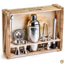 【全品1000円割引★オープン記念】Mixology Bartender Kit: 11-Piece Bar Tool Set with Rustic Wood...