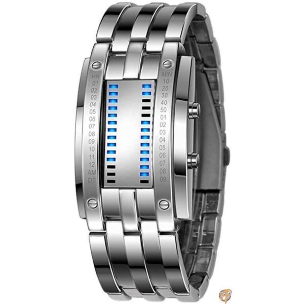 【1000円/500円クーポン配信中】ユニセックス 正方形 大きな文字盤 LED デジタルウォッチ 電子式 メンズ 腕時計 レディース 学生 シリコンウォッチ Stainless 送料無料