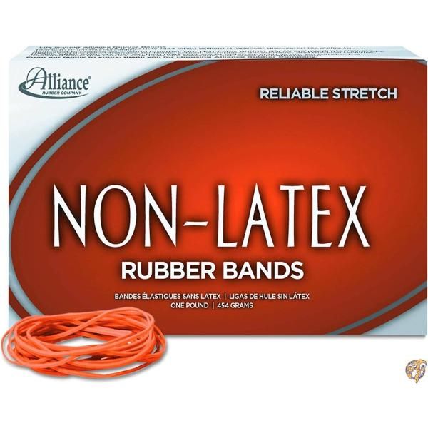 Latex-Free Orange Rubber Bands, Size 19, 3-1/2 x 1/16, 1750/Box (並行輸入品)