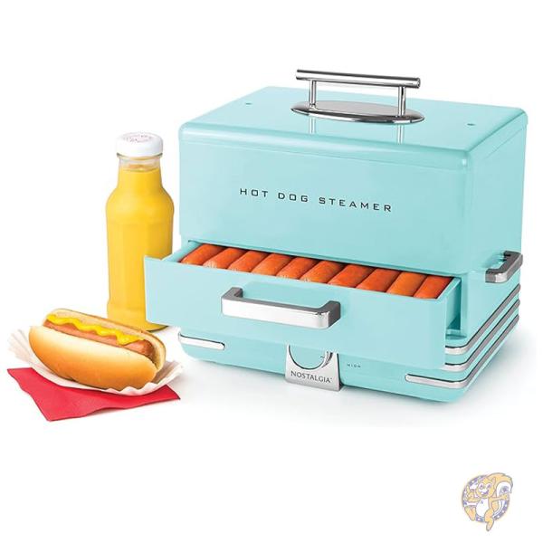 ノスタルジア ダイナースタイル ホットドッグスチーマー & バンズウォーマー キッチン用品 アクア Nost..
