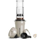 【クーポン配信中】エアロプレス AeroPress Go Plus 旅行やキャンプに最適 小型ポータブルコーヒーメーカー フレンチプレス プアオーバー エスプレッソ 苦味のないコクのあるコーヒーを組み合わせた3 in 1の抽出方法 コーヒープレスキット クリーム