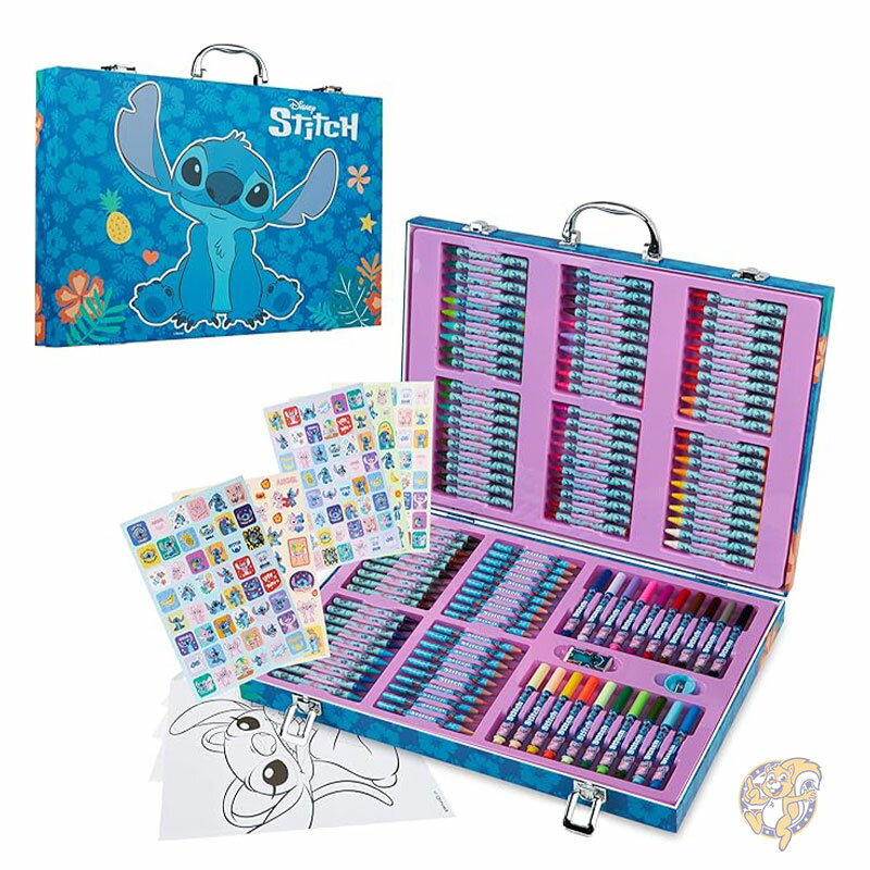 【ポイント3倍20時28時間】Disney ディズニー スティッチ 色鉛筆 アート用品 子供用 お絵かきキット 学用品 クレヨン マーカー 塗り絵シート アートキット 子供 女の子へのギフト マルチステッチセット