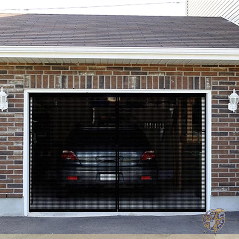 プレミアム ガレージ ドア スクリーン 網戸 1台用ガレージ 3x2.4m ファイバーグラス メッシュ