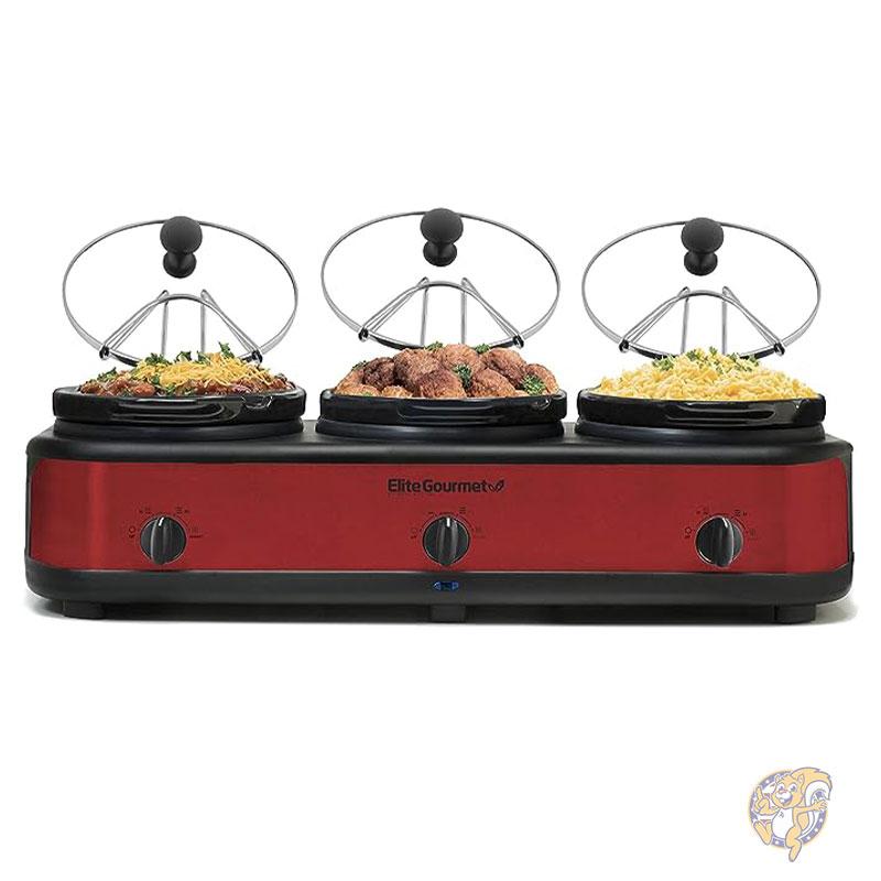 スロー クッカー ビュッフェ サーバー 料理 保温機 フードウォーマー EWMST-325R Elite Gourmet パーテ..