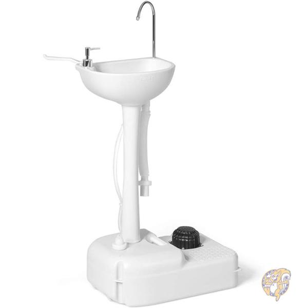 【クーポン配信中】ポータブル シンク ソープディスペンサー タオルホルダー付き 19L 手洗いスタンド アウトドア 災害 キャンプ 非常用 Giantex