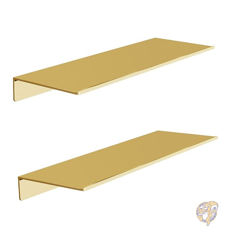 【クーポン配信中】シェルフ フロート棚 金属製フローティングシェルフ 2個セット ブラッシュドゴールドウォールシェルフピクチャーレッジ シャワーキャディ壁掛け ...