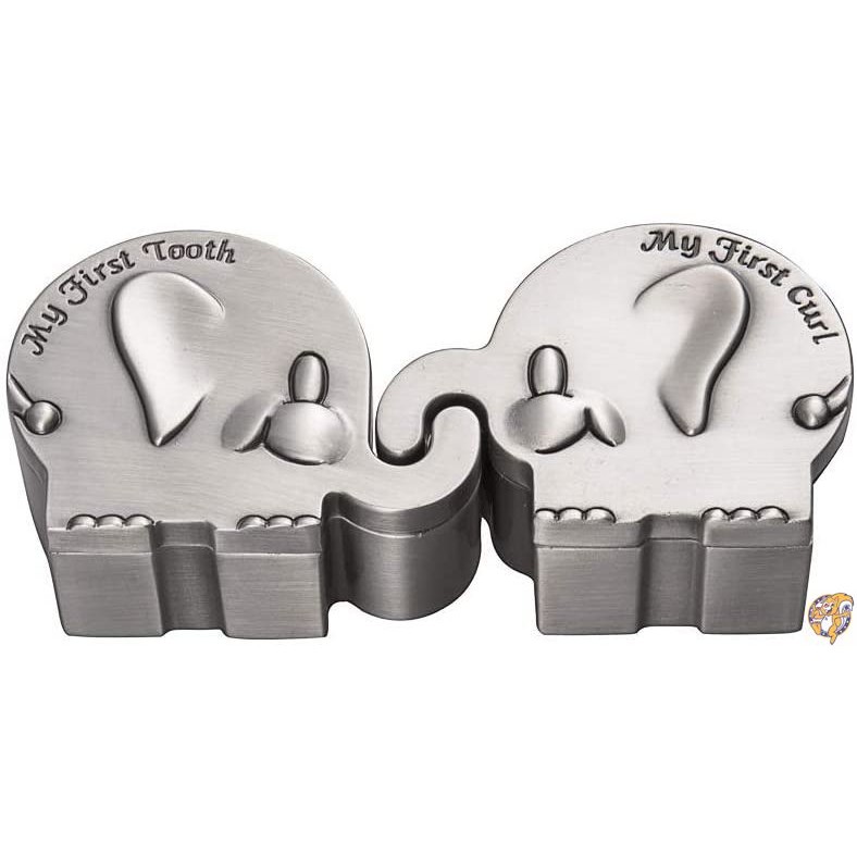 【1000円クーポン25日〜】Feyarl&reg;2個1組 かわいい象型 乳歯保存ケース お子様の成長記念品 シルバ..