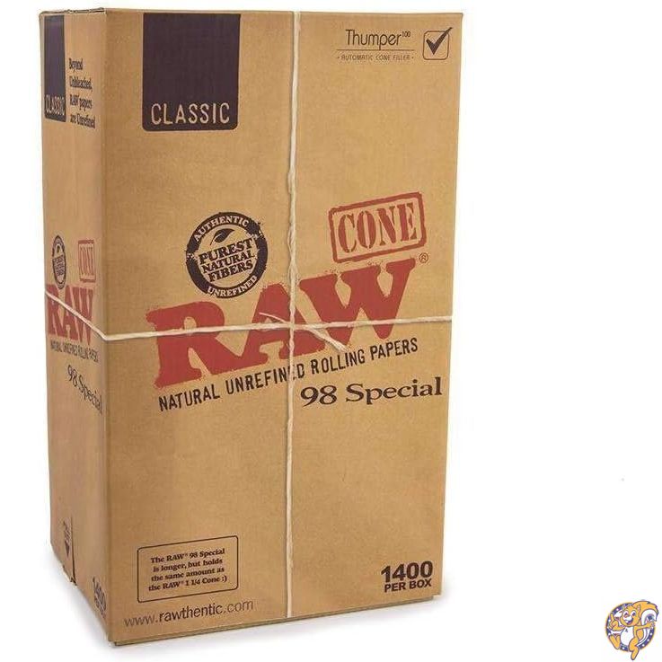 【1000円クーポン25日〜】RAW クラシックナチュラル未精製ローリングペーパー - プレロールコーン 98ス..