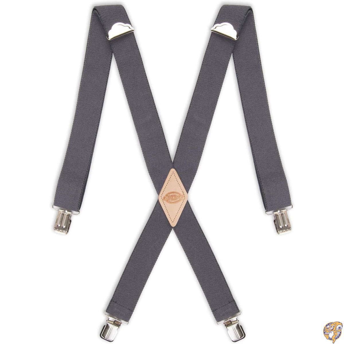 Dickies メンズ 1 1/2インチ ソリッドストレートクリップ 調整可能 Xバックサスペンダー