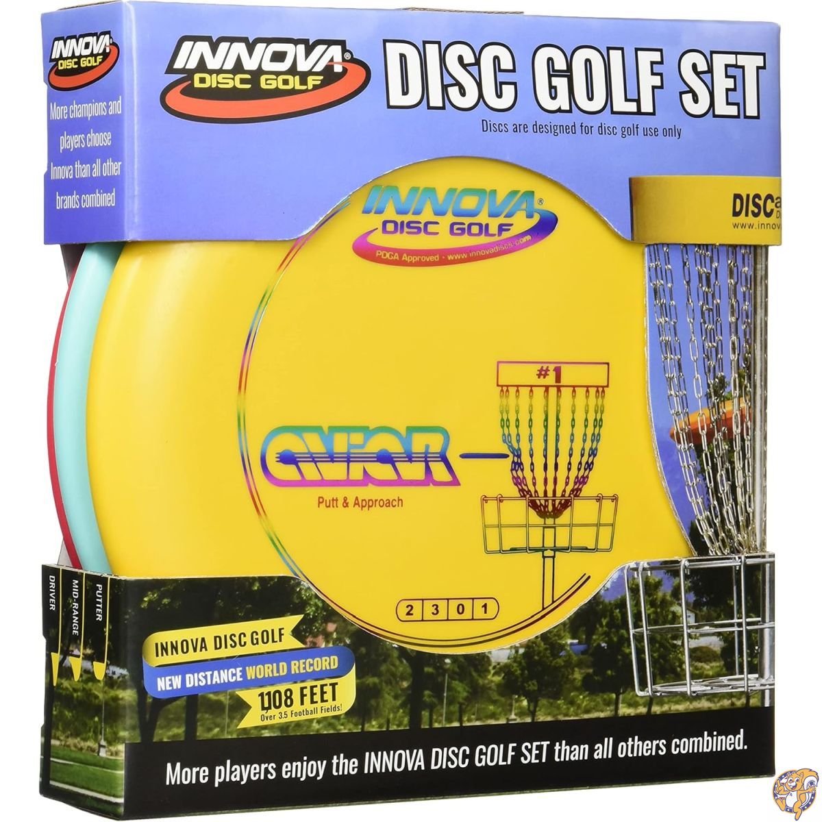 Innova ディスクゴルフセット - ドライバー、ミッドレンジ&パター、快適なDXプラスチック、色は異なる..