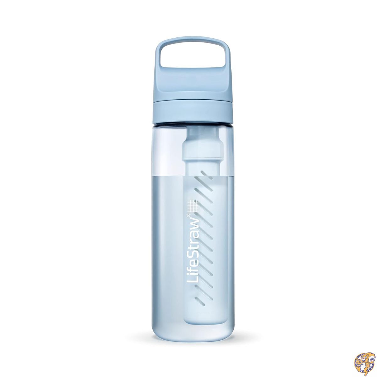 【20名様888円クーポン配信】LifeStraw(ライフストロー) Goシリーズ - BPAフリーの浄水器ボトル 旅行や日常使用に バクテリア、寄生虫、マイクロプラスチックを除去し、味を改善 22オンス アイスランドブルー