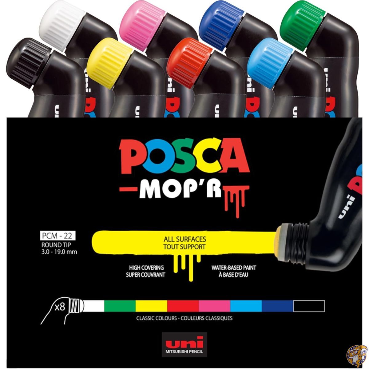 posca uni MOP'R ڥȥޡ ݷ (3.0~19.0mm) ȥ顼 8ܥѥå PCM-22