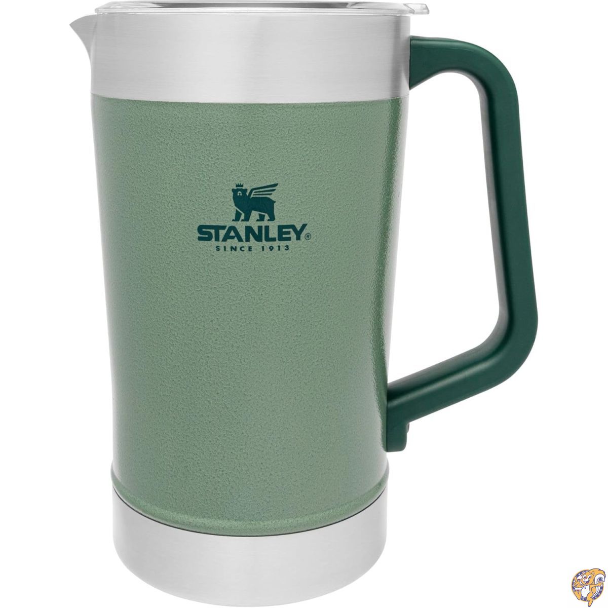 Stanley (スタンレー) Stay-Chill ピッチャー 64オンス | 冷水 ビール ドリンクピッチャー 蓋付き 大容量 丈夫な飲料容器 ハンドル付き 断熱ステンレススチール BPAフリー ハンマートーングリーン