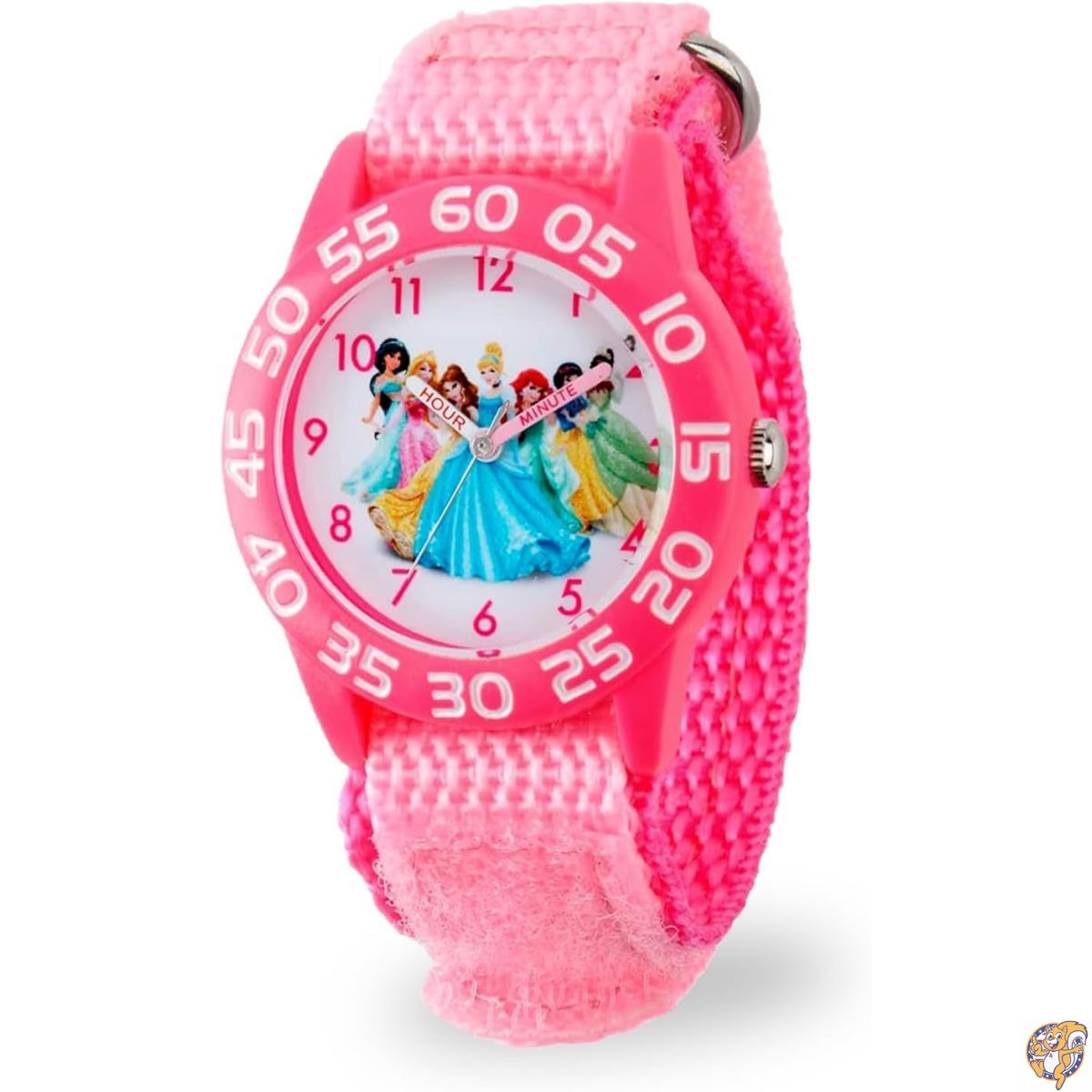 【注意事項】： ・当店でご購入された商品は、原則として、「個人輸入」としての取り扱いになり、全て米国からお客様のもとへ直送されます。 ・個人輸入される商品は、全てご注文者自身の「個人使用・個人消費」が前提となりますので、ご注文された商品を第三者へ譲渡・転売することは法律で禁止されております。 ・通関時に関税・輸入消費税が課税される可能性があります。課税額はご注文時には確定しておらず、通関時に確定しますので、商品の受け取り時に着払いでお支払いください。 ・詳細はこちらご確認下さい。 ＊色がある場合、モニターの発色の具合によって実際のものと色が異なる場合がある。 関連商品【クーポン配信中】Disney（ディズニー）キッズ Frozen アナ...【クーポン配信中】ディズニー カーズ ライトニング・マックイーン 腕時...ディズニー スティッチ キッズ LCD 腕時計 点滅するライトアップ...8,300円8,334円8,618円【クーポン配信中】Disney ディズニー アナ雪 タッチスクリーン ...【クーポン配信中】ディズニー スティッチ キッズ スマートウォッチ 1...【クーポン配信中】パウ・パトロール タッチスクリーン スマートウォッチ...12,265円13,041円12,989円【クーポン配信中】ディズニー ミニーマウス ソープディスペンサー ピン...【クーポン配信中】Disney ディズニー スティッチ アクセサリー ...【クーポン配信中】ソニック・ザ・ヘッジホッグ キャラクター スケートボ...8,618円8,958円8,225円【クーポン配信中】Ewatchfactory ディズニー ミッキー 懐...【クーポン配信中】[サンプリント]SunPrint Paper Kit...【クーポン配信中】FastCap 10 Million Dollar ...9,498円8,306円8,287円Disney Kids ' w001990 Princess Time Teacher Watch withピンクナイロンバンド 登録情報 材質プラスチック この商品について ラウンドタイムティーチャーのプラスチック製腕時計。文字盤にディズニーのプリンセスのキャラクター付き。米国政府の子供用腕時計要件と規制をすべて満たしています。正確な日本製クォーツムーブメント、傷のつきにくいミネラルクリスタル、フックとループのナイロンストラップ。99フィート防水：雨や水しぶきには耐えられますが、シャワーや水中での使用には対応していません。推奨年齢：3〜7歳。 親が子供たちに教えるためのタイムティーチャーパンチアウト時計付き。 ブランド Disney(ディズニー) 型番 W001990 型番 W001990 ケースの形状 円形 風防素材 ミネラルガラス 表示タイプ アナログ 留め金 ベルクロ ケース素材 プラスチック ケース直径・幅 32 millimeters ケース厚 8 millimeters バンド素材・タイプ ナイロン バンド幅 16 millimeters バンドカラー ピンク 文字盤カラー ホワイト その他 機能 アラビア数字 本体重量 41 g ムーブメント 日本製クォーツ 耐水圧 99 ft 電池 : 1 商品専用バッテリー 電池(付属)製品サイズ : 17.78 x 3.2 x 3.2 cm; 40.82 gメーカー : eWatchFactory商品モデル番号 : W001990ディズニープリンセスタイムティーチャーウォッチは、3~7歳のお子様向けにデザインされたディズニープリンセスタイムティーチャーウォッチで、お子様が時間を伝えることを学ぶのに役立ちます。 ベゼルに太字の白い数字が付いた32mmのピンクのプラスチックケースと16mmのピンクのナイロンストラップが特徴のこの時計は、スタイリッシュで教育的です。 「HOUR」と「MINUTE」のラベルの付いた針と、付属の「Time to Tell Time」インサートにより、簡単に楽しく学習できます。 耐久性のために作られており、ステンレススチールのケースバック、ミネラルガラスクリスタル、正確な日本製クォーツムーブメントを誇っています。 100フィートまでの防水性があり、水しぶきに対応しますが、水泳にはお勧めしません。 低刺激性で鉛不使用で、敏感肌にも安全です。この時計は、品質、機能性、ディズニーへの愛情を兼ね備えています。 幼児や若いファンのプリンセスウォッチとして最適。あらゆる機会に最適なギフトです。 ※ブラウザ上と実際のカラーは異なる場合がございます。 予めご了承ください。