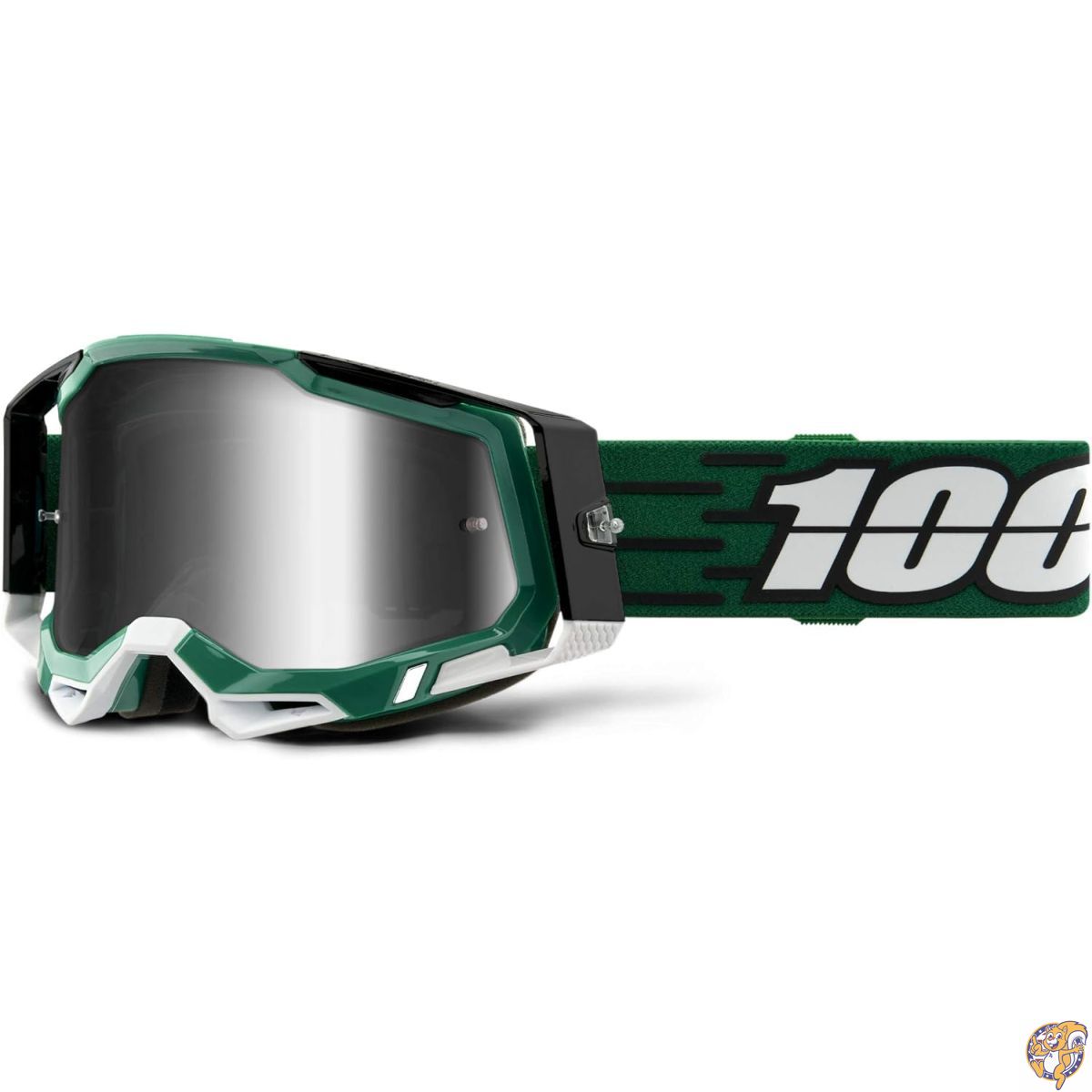 100% Racecraft 2 マウンテンバイク&モトクロスゴーグル - MXとMTBレーシング保護アイウェア (MILORI ミラーシルバーレンズ)