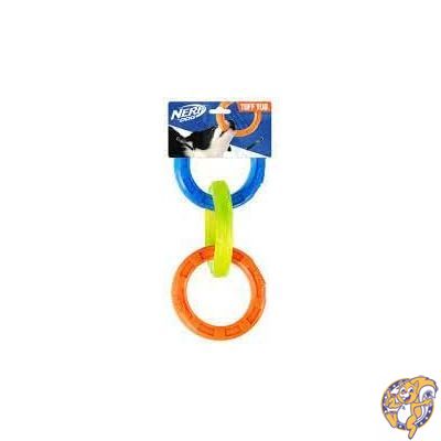 【1000円クーポン25日〜】ナーフ ドッグ 10.5インチ TPR 3リング タグ - ブルー/グリーン/オレンジ