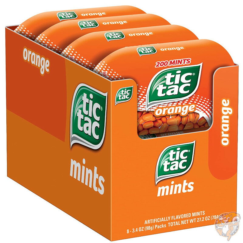 楽天アメリカ輸入ランドティックタック Tic Tac Mints オレンジ 200粒（98g）×8個入り フレッシュブレスミント ハードキャンディ 送料無料