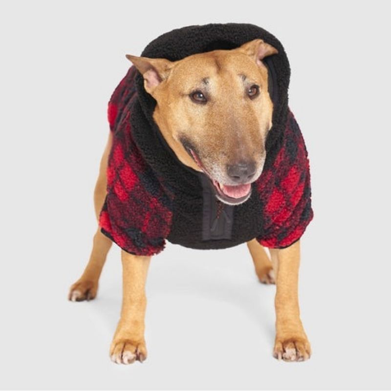 カナダプーチ Canada Pooch Cool Factor Hoodie クール ファクター パーカー 犬服 Red Plaid【サイズ：8-14】いぬ イヌ 海外輸入 フード付き 赤 黒チェック 小型犬 冬服 秋服 春服 3