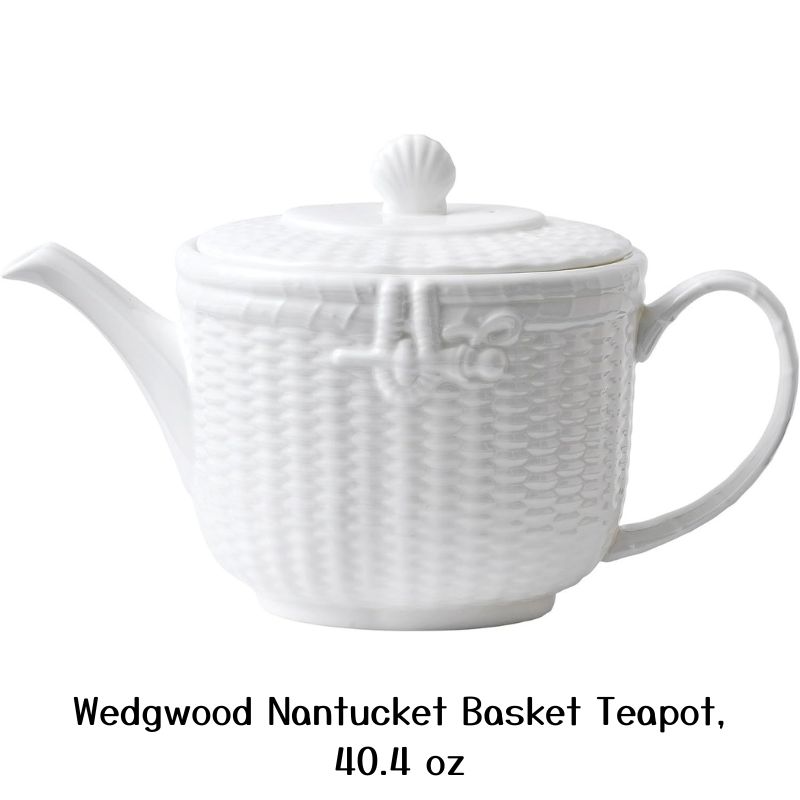 åå ʥ󥿥åȥХå ƥݥå Wedgwood Nantucket Basket Teapot 40.4 oz 1195ml White ƥݥå ꥫ͢