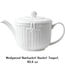 ウェッジウッド カトラリー ウェッジウッド ナンタケットバスケット ティーポット Wedgwood Nantucket Basket Teapot 40.4 oz 約1195ml White ティーポット アメリカ輸入品