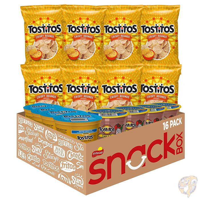 Tostitos バラエティ バイト サイズ ラウンド サルサカップ ナチョ チーズ チップとディップ 16個