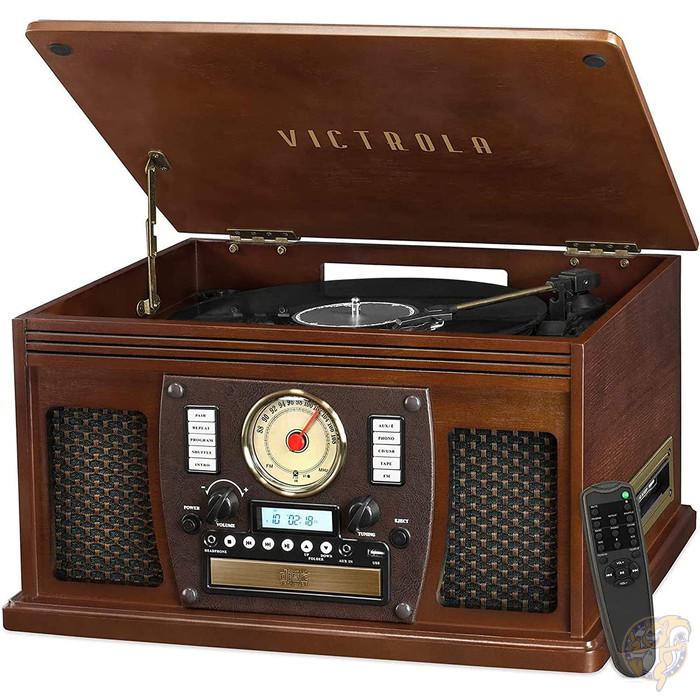 Victrola アヴィエーター 8-in-1 ブルーツース レコード プレーヤー マルチメディア センター