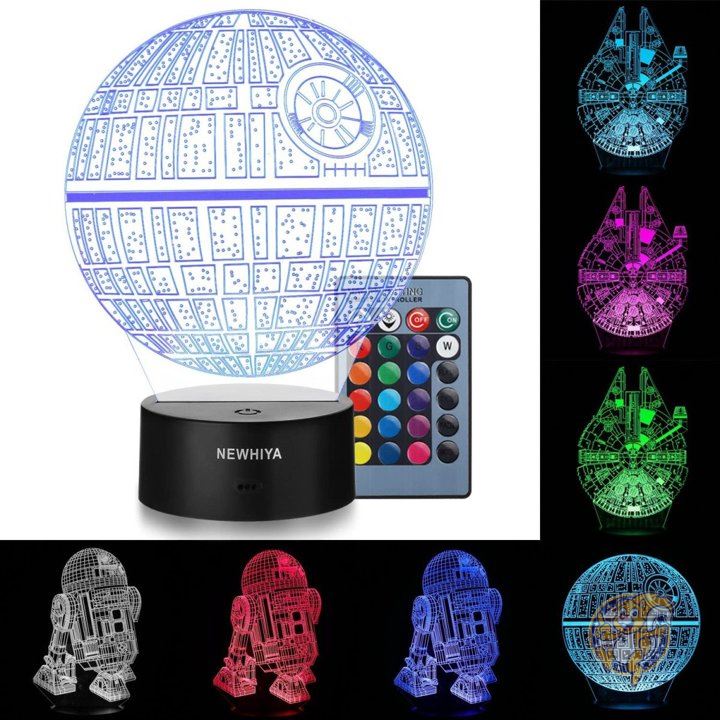スターウォーズ ナイトライト スタンドセット Star Wars NewHiya 3Dイリュージョン 3種類&7色 照明 送料無料