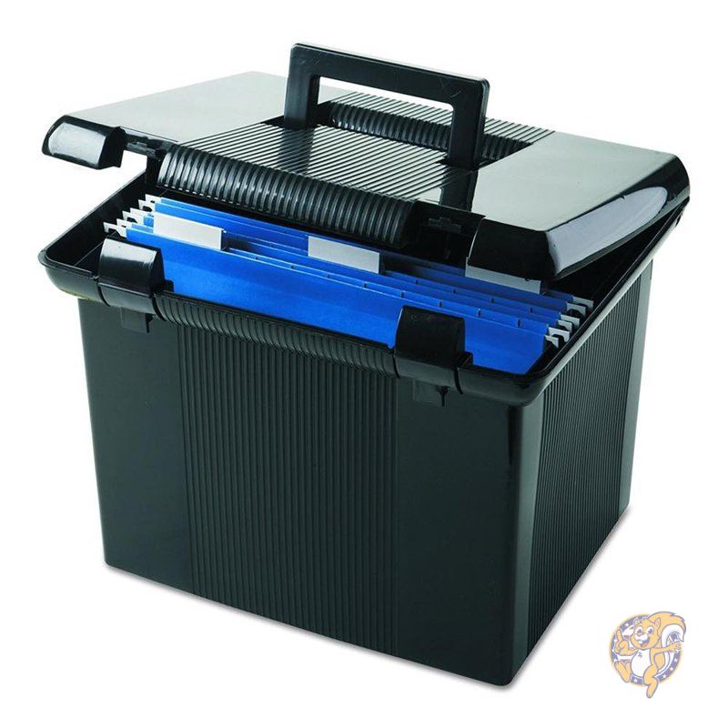 Portafile File Storage Box, Letter, Plastic, 11 x 14 x 11-1 8, Black 並行輸入品 送料無料