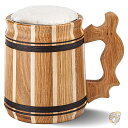 タル　ジョッキ 木製 ステンレススチール カップ ビールジョッキ ビアマグ レトロ 樽 父の日 ビールジョッキ 中世風 ビールカップ