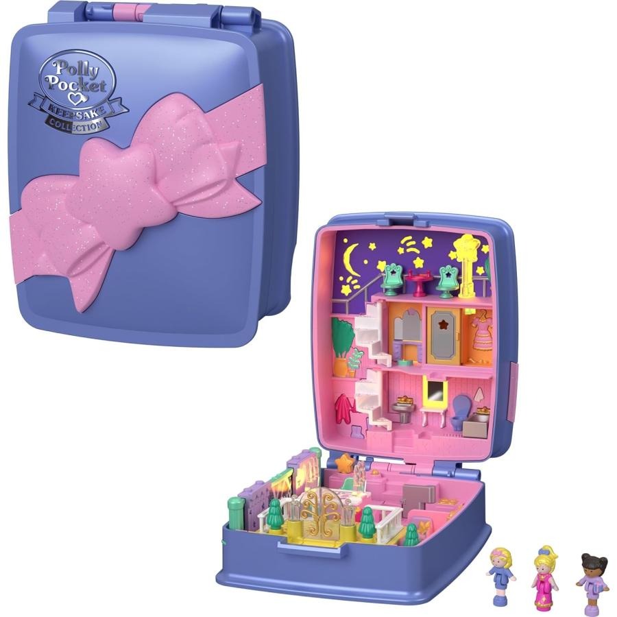 ポリー ポケット Polly Pocket Keepsake Collection キープセイク コレクション スターライト コンパクト 人形3体とライト付き ミニドール アメリカおもちゃ