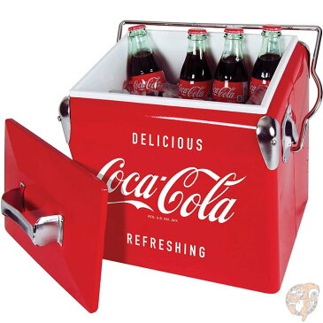 Koolatron コカコーラ Coca-Cola クーラーボックス レトロ風 栓抜き付き アイスチェスト 容量約13L (14 qt) コーラボックス