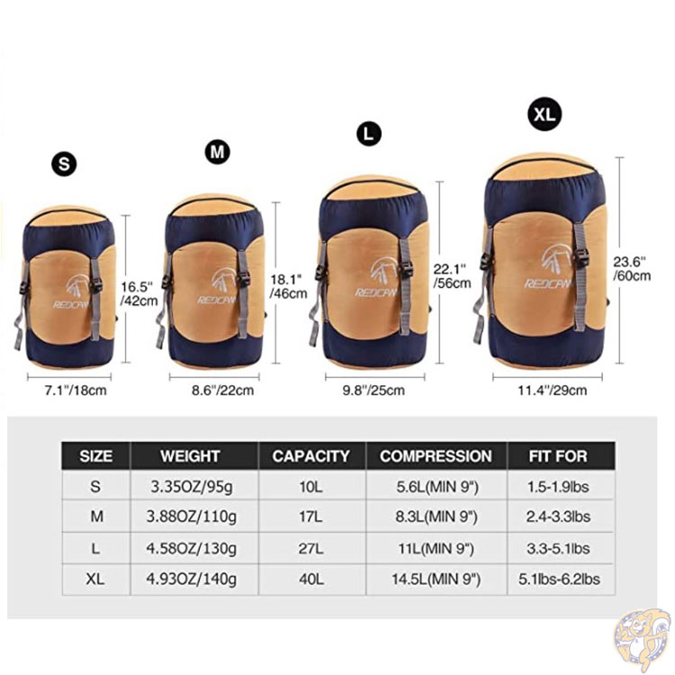 REDCAMP『コンプレッションバッグ寝袋ウルトラライト圧縮バッグ』