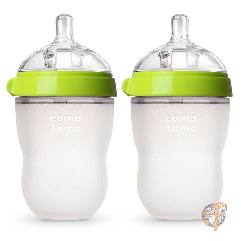 Comotomo Baby Bottle, Green, 8 Ounce, 2 Count by Comotomo 並行輸入品 送料無料