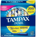 Tampax タンポン Pearl プラスチック レギュラー 吸収性 無香料 50本 4箱入り 送料無料