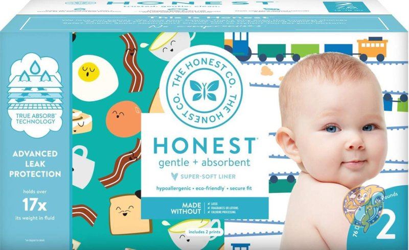 The Honest Company ベビーおむつ テープタイプ サイズ2 76枚り 吸水性 ソフト 送料無料