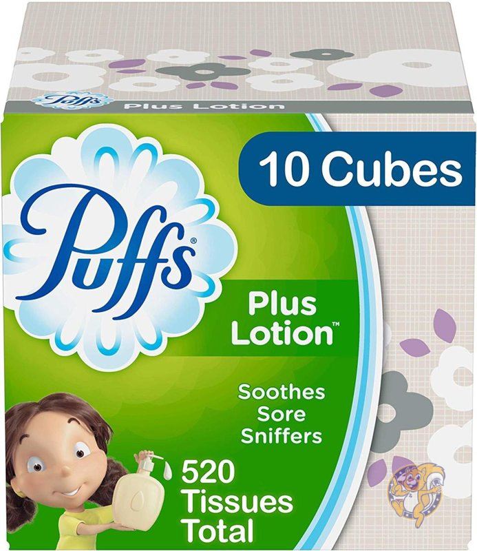 パフ ティッシュ Puffs ローション フェイシャル 10箱入り 52枚入り キューブ型　アメリカ ...