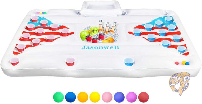 ジェーソンウェル ビアポン プールフロート ホワイト Jasonwell パーティー 浮き具　プール　水遊び　夏休み　アウトドア　アメリカ輸入おもちゃ 送料無料