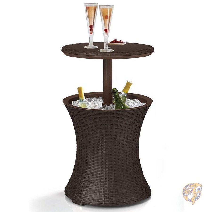 楽天アメリカ輸入ランドKeter 7.5-Gal Cool Bar Rattan Style Outdoor Patio Pool Cooler Table, Brown 屋外用テーブル ドリンク アイスクーラー 送料無料