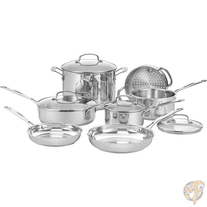 クイジナート シェフクラシックステンレス鍋11点セット Cuisinart 77-11G シルバー 送料無料