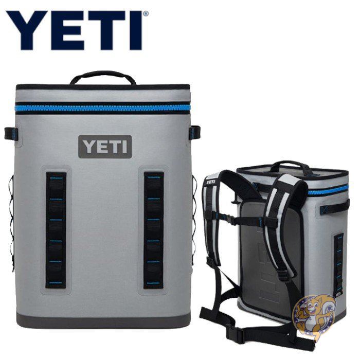 YETI Hopper Backflip24 クーラーバッグ Fog Gray/Tahoe Blue　YETIリュックサック　YETI保冷バック　クーラーボックス　キャンプ　アウトドア　登山　ハイキング　トレッキング