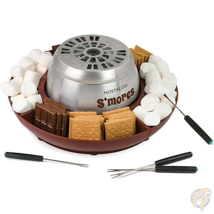 電気スモアメーカー S'mores maker 焼きマシュマロ ノスタルジア ステンレススチール Nostalgia LSM400　マシュマロサンド　キャンプファイヤー　アウトドア　ホームパーティー　ノスタルジアスモアメーカー　誕生日　クリスマス　バレンタイン