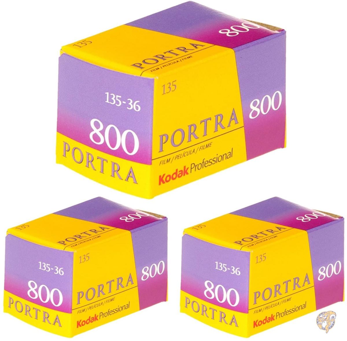 【9/4〜9/11 限定 最大500円off】Ritz Camera 3個パック Kodak 145 1855 プロフェッショナル ポートラ 800 カラー ネガフィルム (ISO 800) 35mm 36枚撮り